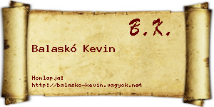 Balaskó Kevin névjegykártya