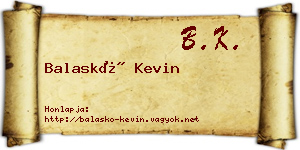 Balaskó Kevin névjegykártya